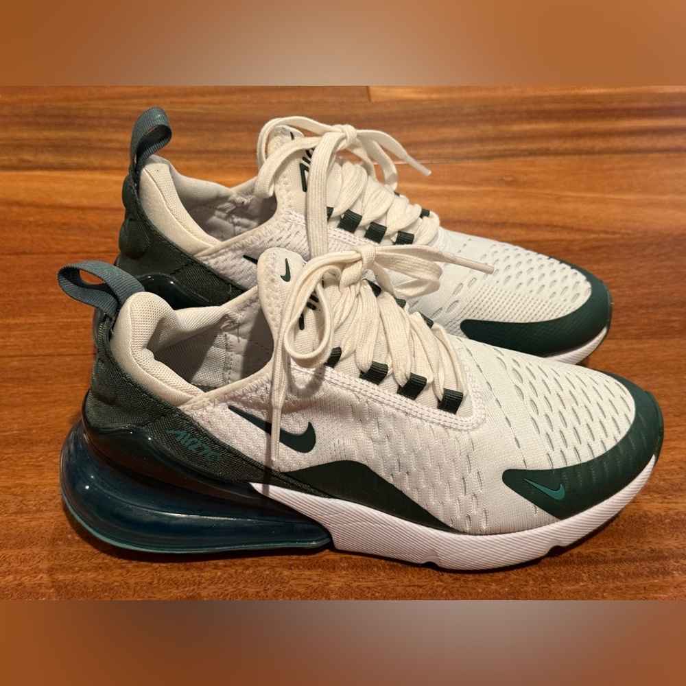 Nike Women’s Air Max 270 White and Teal Bicoastal Sneakers